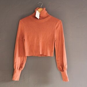 Dusty pink cropped turtleneck